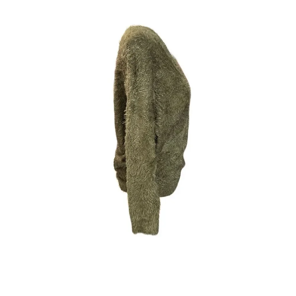 Urban Outfitters olive green v neck fuzzy sweater size S